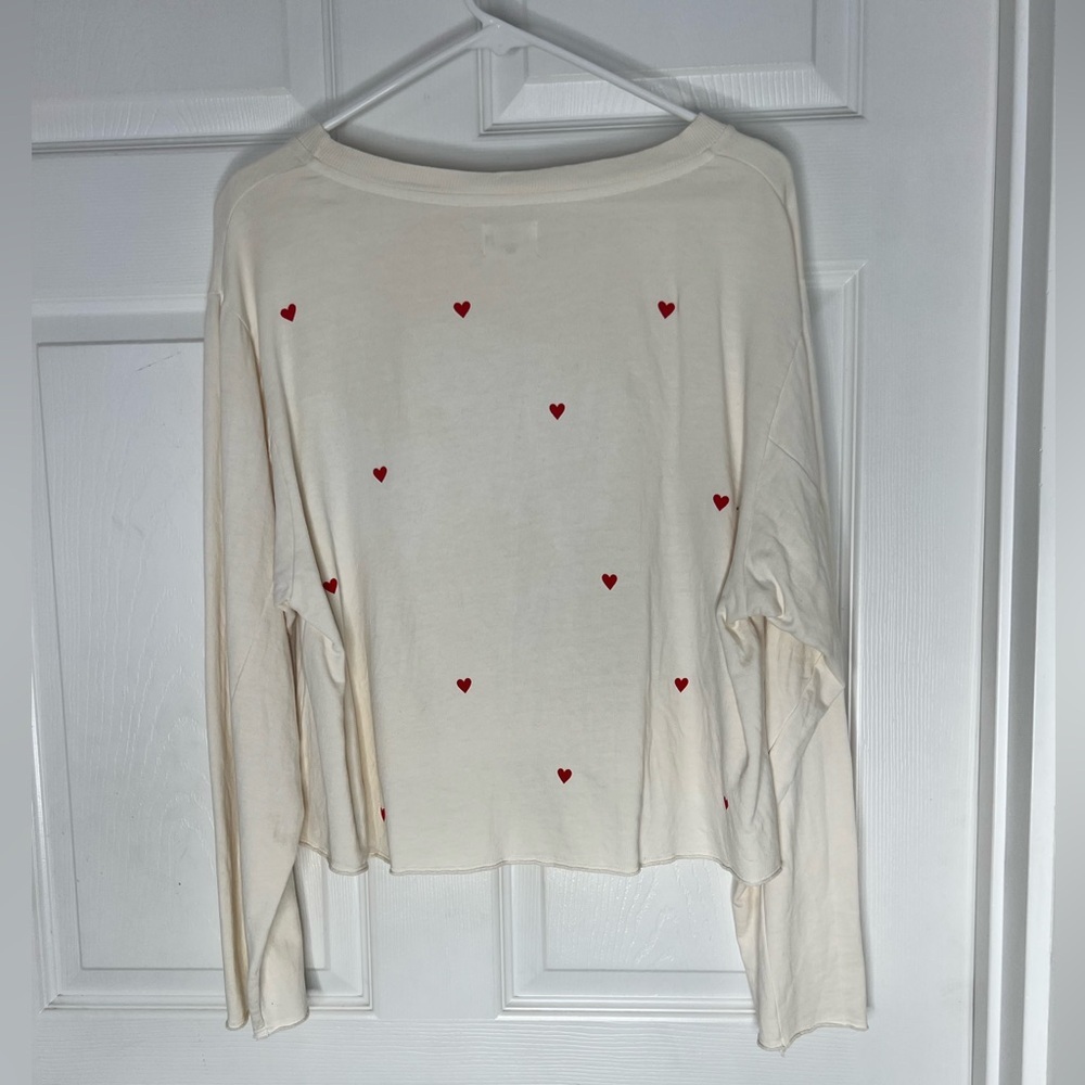 Sundry Hearts Raw Hem Boxy Scoop neck Sweatshirt Sz 1 - Picture 6 of 11
